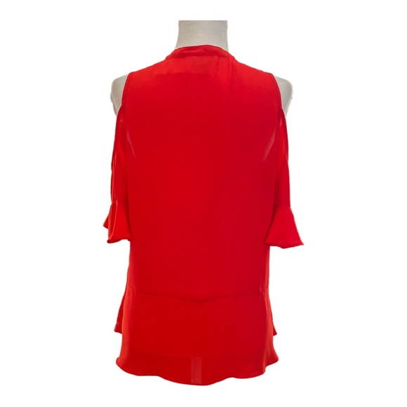 MICHAEL MICHAEL KORS Cold-Shoulder Top Dark Persimmon - Medium Petite NWOT - Picture 4 of 4